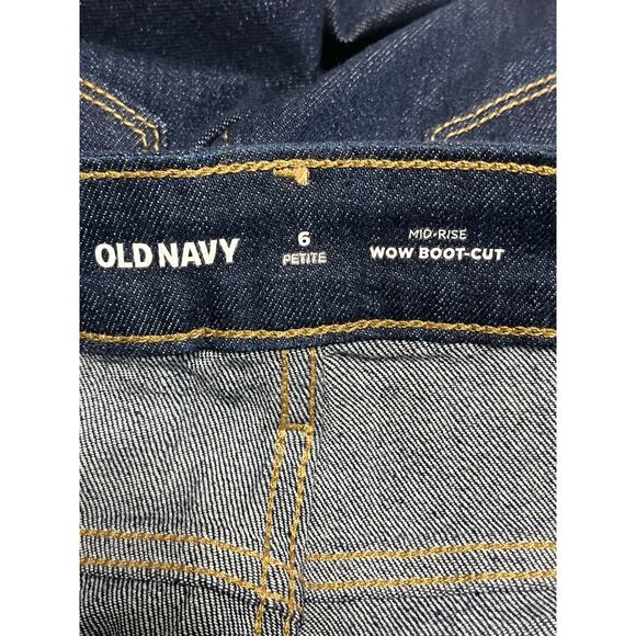 Old Navy Women's Wow Boot Cut Cowgirl Jeans Blue Mid Rise Cotton 6 Petite New - Picture 8 of 13